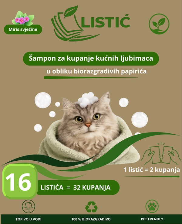 LISTIĆ - za kupanje mačaka